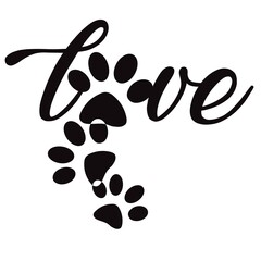 Animal Paw Silhouette, Herat, vector, illustration.