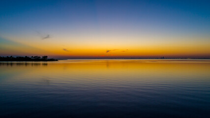 sunset over the bay