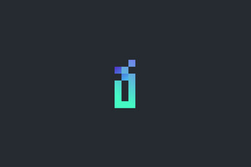 Minimal Geometrical Abstract Letter i Dark Background Logo Template