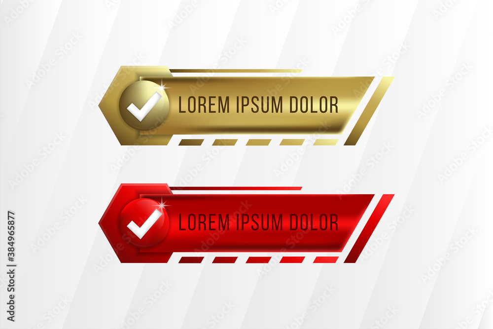 Aufkleber gold an red gradient web element collection best for sale and advertisement. hexagon banner element.