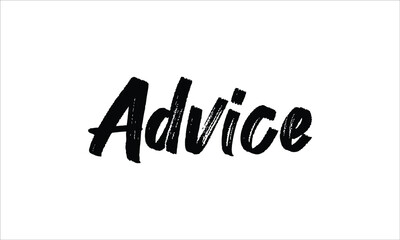 Advice Typography Hand drawn Brush lettering words in Black text and phrase isolated on the White background