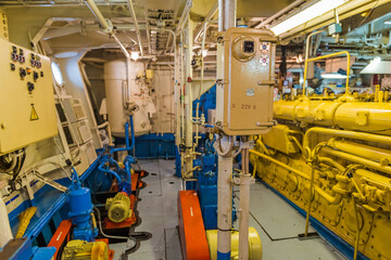 Engine compartment of retro cruise liner