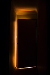 Light behind the door ajar