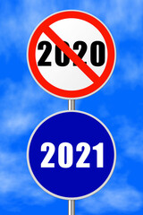 Round sign New Year 2021