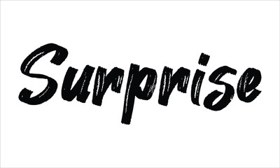  Surprise Typography Hand drawn Brush lettering words in Black text and phrase isolated on the White background