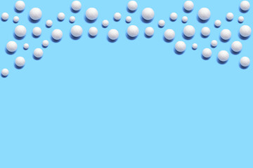 Christmas background with falls many white snowballs. Beautiful New Year and Winter Holiday concept