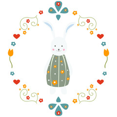 Funny rabbit in a funny dress