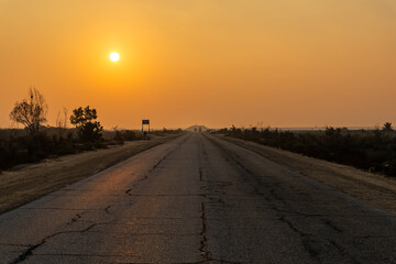 Beautiful Sunrise view at desert Dammam Saudi Arabia