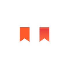 Orange bookmark icon design. Orange save icon design. Vector illustration.