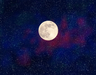 星空と満月