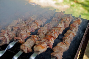 charcoal meat close-up