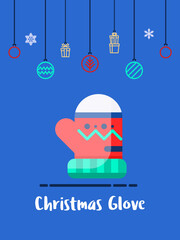 Christmas glove for winter season icon.