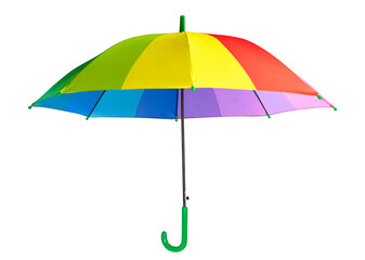 Multicolored umbrella isolated on the white background