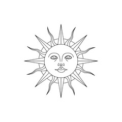 Set of decorative tarot cards. Vintage retro vintage engraving style. the sun, moon phases, crystals, magic symbols. print in the interior and design. vector graphics