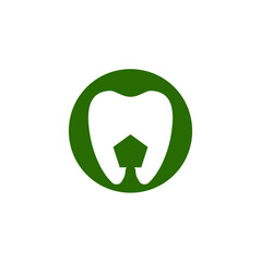 tooth pentagon logo design icon vector on white background.