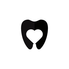 tooth hearth logo design icon vector on white background.