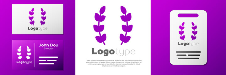 Logotype Laurel wreath icon isolated on white background. Triumph symbol. Logo design template element. Vector.