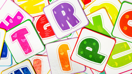 English colorful alphabet letters