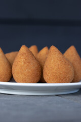 Coxinhas, brazilian snacks, finger food, tasty fried food made with chicken