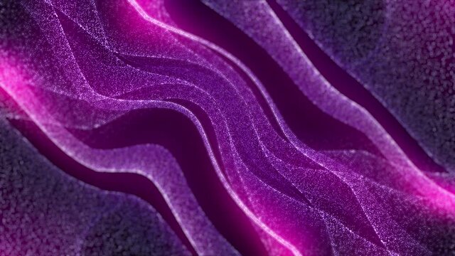Loop of purple abstract glowing texture with wavy diagonal lines.