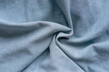 Blue color fabric texture background, close up
