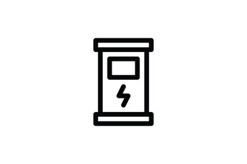 Ecology Outline Icon - Electrical Power Station