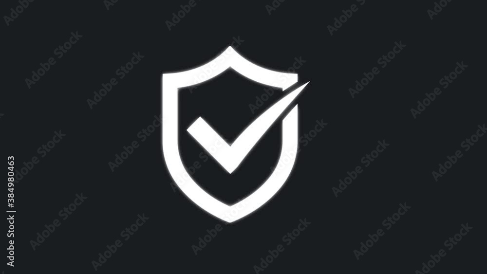 Aufkleber cyber security shield icon intro animation/ 4k animation of a cyber software shield security icon wi
