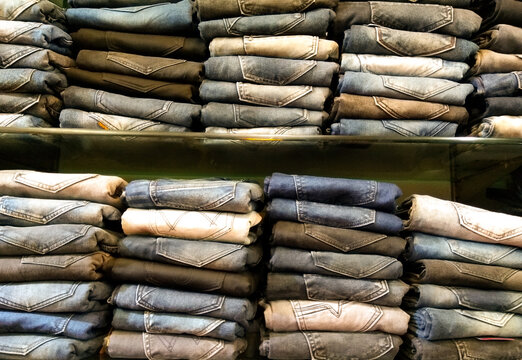 A picture of jeans with selective focus