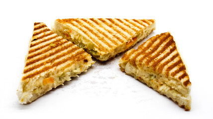 A picture of sandwich on white background