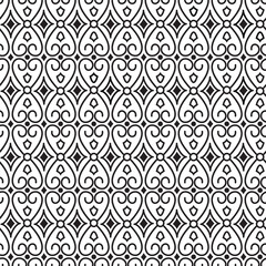 Ornamental oriental seamless pattern in white and black 