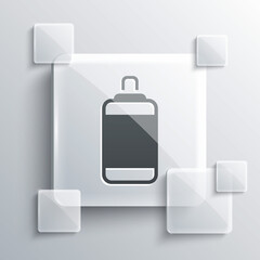 Grey Punching bag icon isolated on grey background. Square glass panels. Vector.