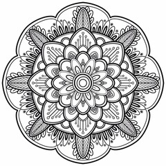 Mandala pattern. used for coloring, design wallpapers, tattoo design, paint shirt, greeting card, paper pattern and tile pattern. decoration, interior design. wall art decor. white background