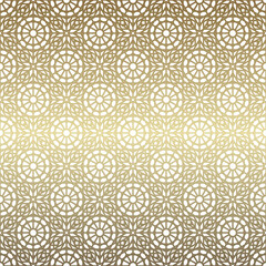 Oriental ethnic luxury seamless pattern in gold and white colors 