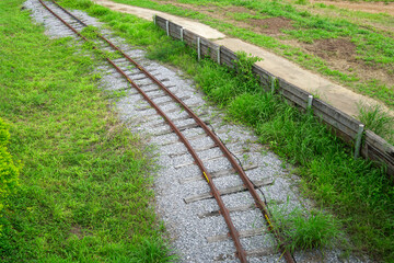 Old rail railway railroad train transport, Amusement park