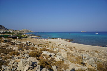 Sea and beach in Lindos, Rhodes island