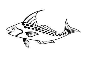black & white fish vector