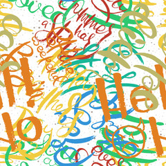 Naklejka premium Graffiti background seamless pattern. Hand style tagging