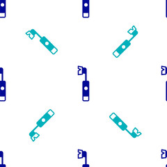 Blue Electric toothbrush icon isolated seamless pattern on white background. Vector.