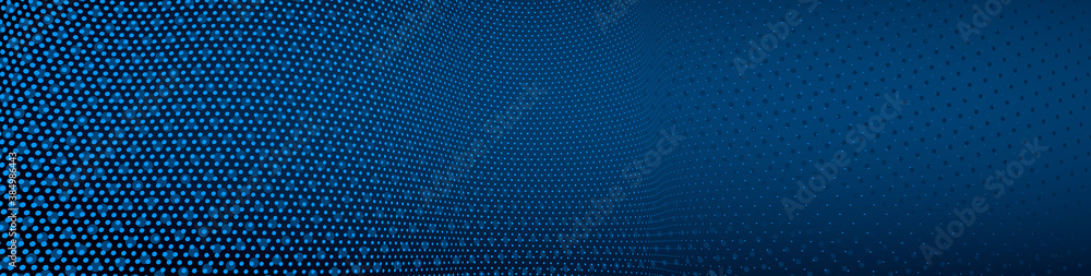 Poster 3d abstract dark blue background with dots pattern vector design, technology theme, dimensional dott