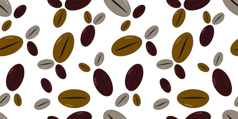 Coffee beans seamless pattern for any kind of surfaces.