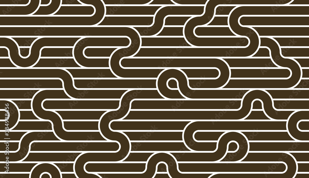 Poster lined seamless vector pattern with twisted lines, geometric abstract background, stripy net, optical