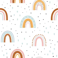 Tapeten Hand gezeichnetes nahtloses Muster des Regenbogens © rosypatterns