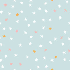 Fototapeta na wymiar Hand drawn stars seamless pattern