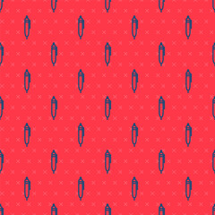 Blue line Pen icon isolated seamless pattern on red background. Vector Illustration.