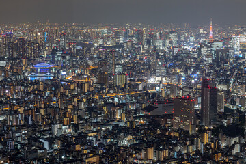 Fototapeta na wymiar 東京スカイツリー展望台から見た東京の夜景
