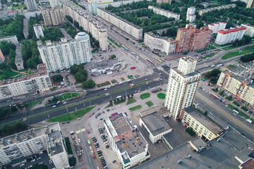 Aerial Townscape of Saint Petersburg City. Kalininsky District