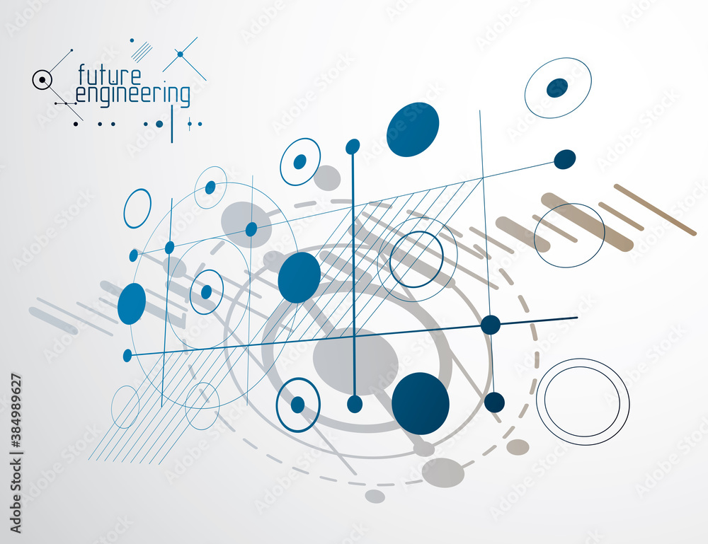 Poster technical plan, abstract engineering draft for use in graphic and web design. vector drawing of indu