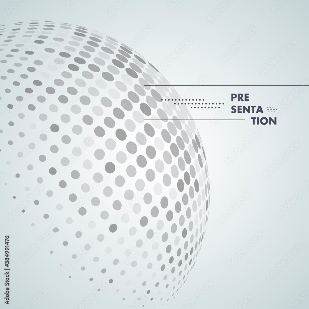Poster 3d sphere consisting points. bright color. polygon vector wireframe concept. particle future