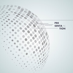 3d sphere consisting points. Bright color. Polygon vector wireframe concept. Particle future