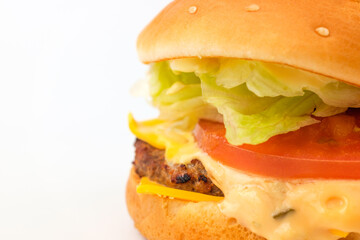 Hamburger on white background